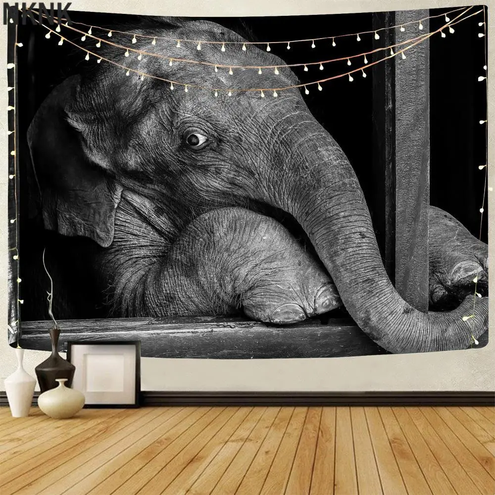 

NKNK Elephant Tapiz Animal Home Tapestrys Novelty Wall Tapestry Harajuku Tenture Mandala Wall Hanging Boho decor Hippie New