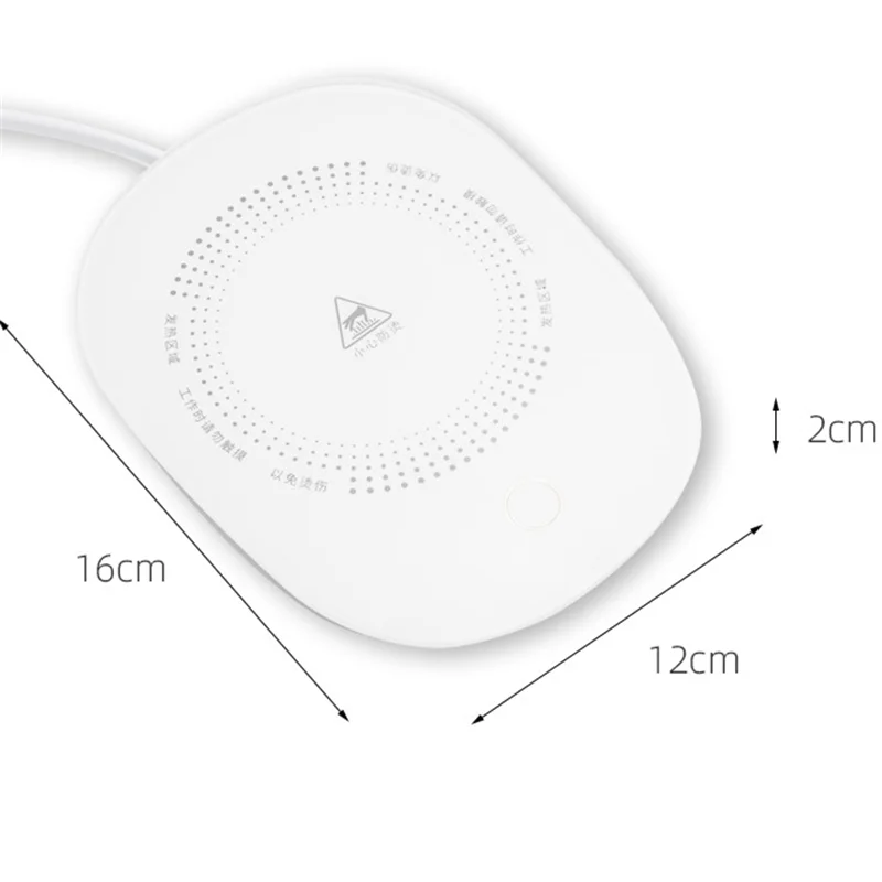 

USB Wireless Electric Heated Cup Pad HeatingCoaster 55 Degree Constant Temperature Mat for Drink Coffee Tea Warm Heater