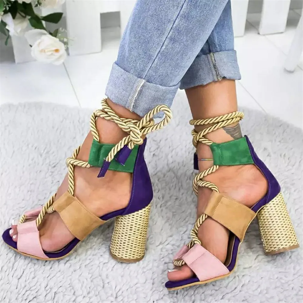 Женские босоножки на высоком каблуке мягкие Босоножки с открытым носком и