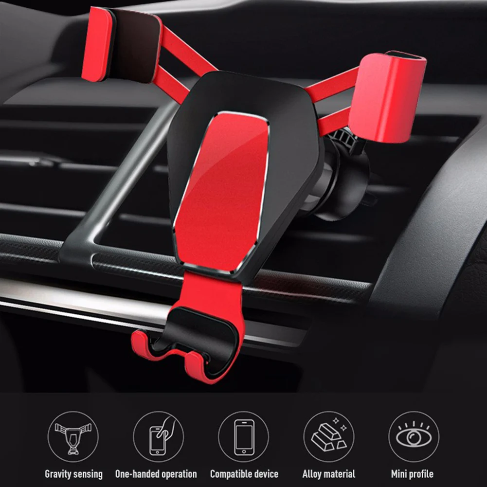

Aluminum alloy gravity mobile phone bracket anti - skid anti - fall car air outlet mobile Car Phone Holder In Car Accessories
