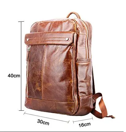 Новый мужской рюкзак из натуральной кожи Мужская большая сумка через плечо