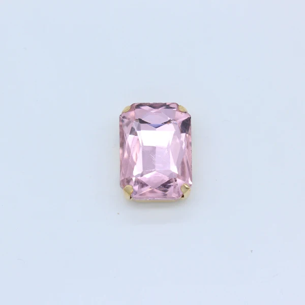 lt pink Все размеры, 24 цвета, плоские с оборота прямоугольные пришитые стеклянные стразы, камень, кристаллы, драгоценные камни, Стразы для шитья, Золотая пуговица для изготовления платья - Цвет: lt pink