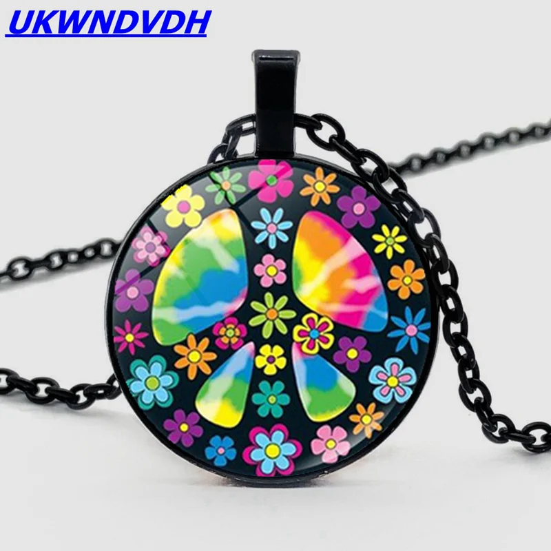 

Flower Peace Sign Bouncy Creative Pendant Fashion Punk Necklace Jewelry