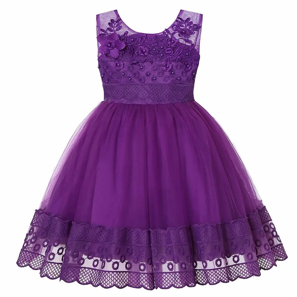 

Hetiso Kids Hollow Shoulder Lace Hem Girls Party Dress Summer Princess Sleeveless Cute A Line Children Wedding Dresses For Kids