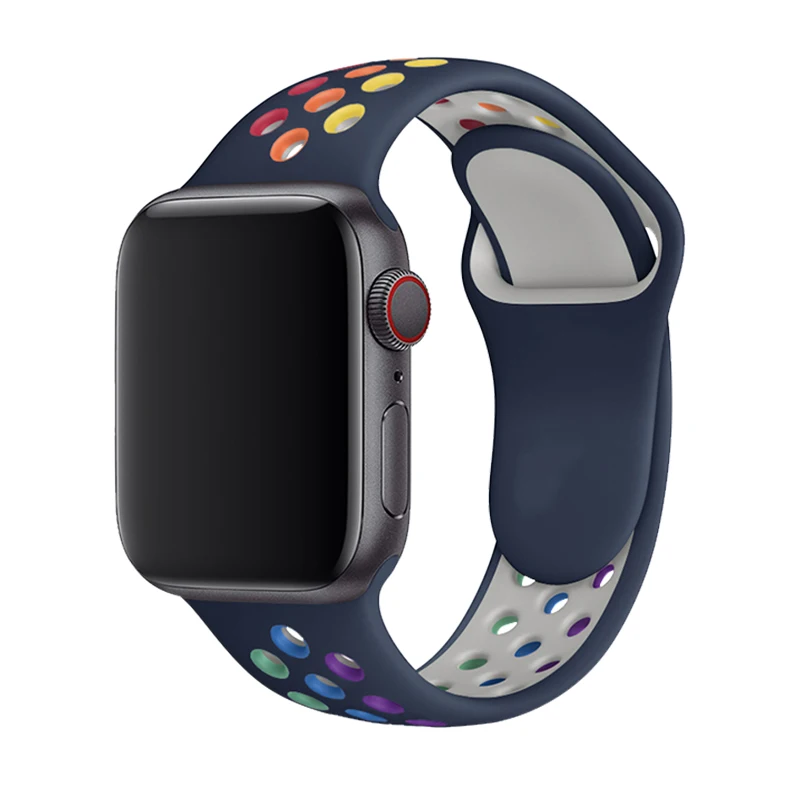 

Silicone Strap For Apple Watch band 44mm 40mm 38mm 42mm Breathable wrist Sport belt bracelet iWatch serie 5 4 3 2 SE 6 watchband