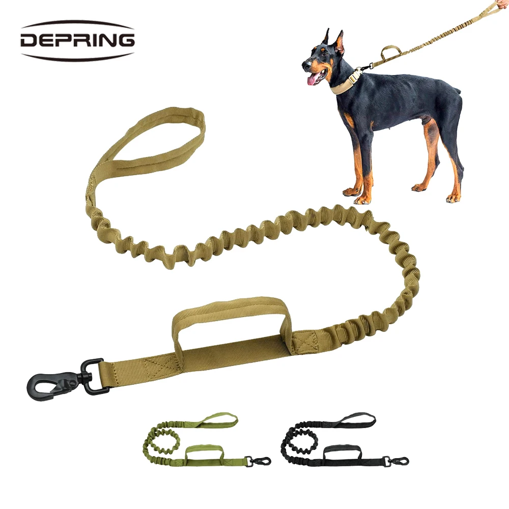

38-58 дюймов Длина Тактический поводок для собак Военный полицейский тренировочный поводок для собак веревка с 2 шт мягкой ручкой управления ...