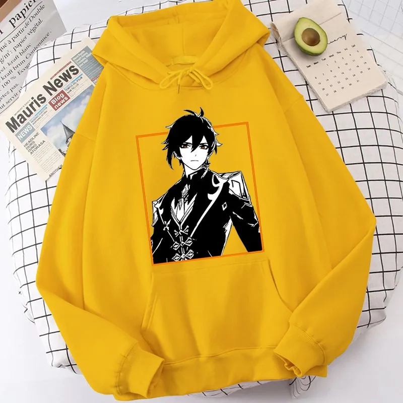 

Толстовка аниме Genshin Impact с капюшоном ZHONGLI, забавные крутые толстовки с графическим принтом, уличная одежда Ullzang, толстовка, толстовка с капюш...