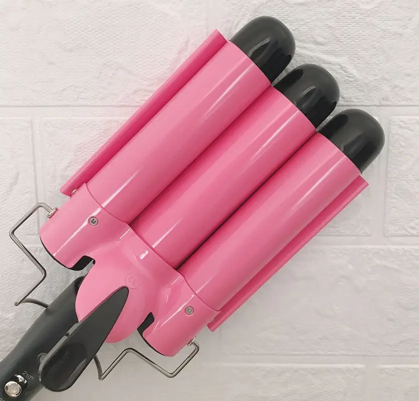 color pink 32mm Профессиональные щипцы для завивки волос, керамический тройной баррель, щипцы для завивки волос, волнистые волосы, инструменты для укладки волос, стайлер, палочка - Цвет: color pink 32mm