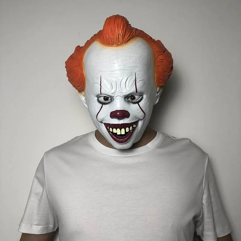 D Фильм It Chapter 2 Pennywise Клоун Маска Латекс страшный Хэллоуин карнавальные костюмы реквизит маска для вечеринки Косплей - Цвет: D