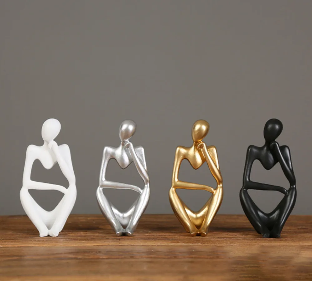 

Thinker Statue Abstract Resin Sculpture Mini Decorative Art Table Thinker Figurine Shelves Office Home Accessories Of Your