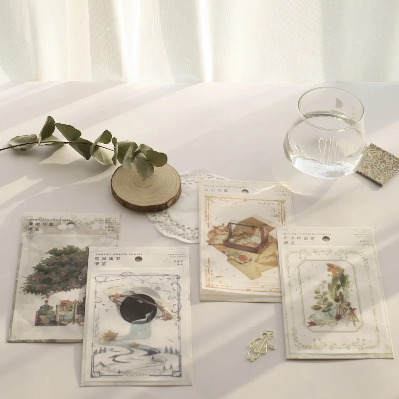 

4 шт./лот туманная серия ранних дней, базовая литература и искусство, план в ретро-стиле, бумага с серной кислотой, записная книжка для сообще...