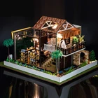 Большой кукольный домик сделай сам, миниатюрные строительные наборы, деревянные куклы для кафе, детские игрушки, подарок на день рождения, аксессуары для кукольного домика, мебель