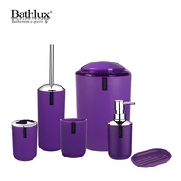 bathroom accessories set6 pcs plastic gift set%ef%bc%8cdecorative countertop and housewarming gift viollet