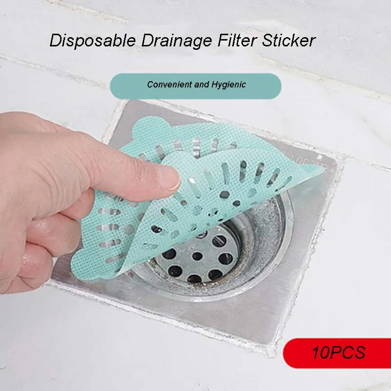 

10pcs/Lot Disposable Bathroom Sewer SOutfall Drain Hair Strainer Stopper Filter Sticker Kitchen Supplies Anti-Blocking Strainer