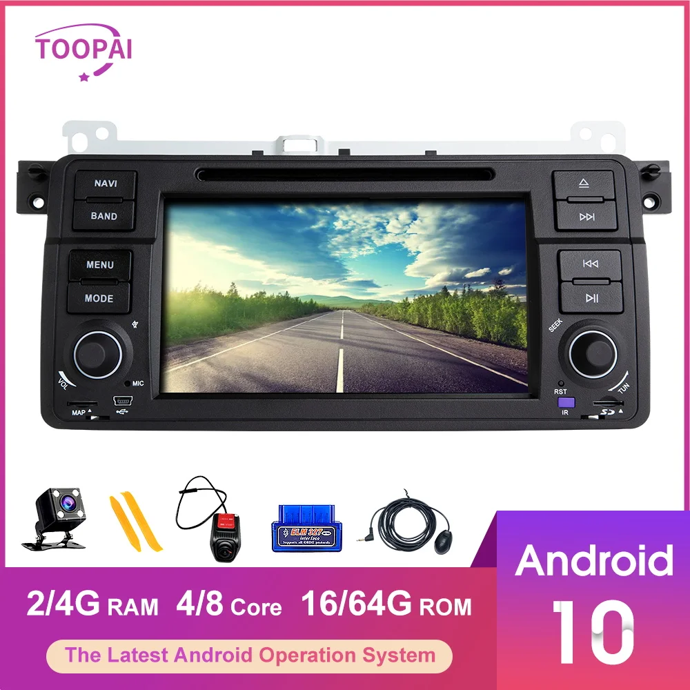 Автомобильный мультимедийный плеер TOOPAI Android 10 для BMW E46 M3 Rover 75 1998 2005 MG ZT с GPS