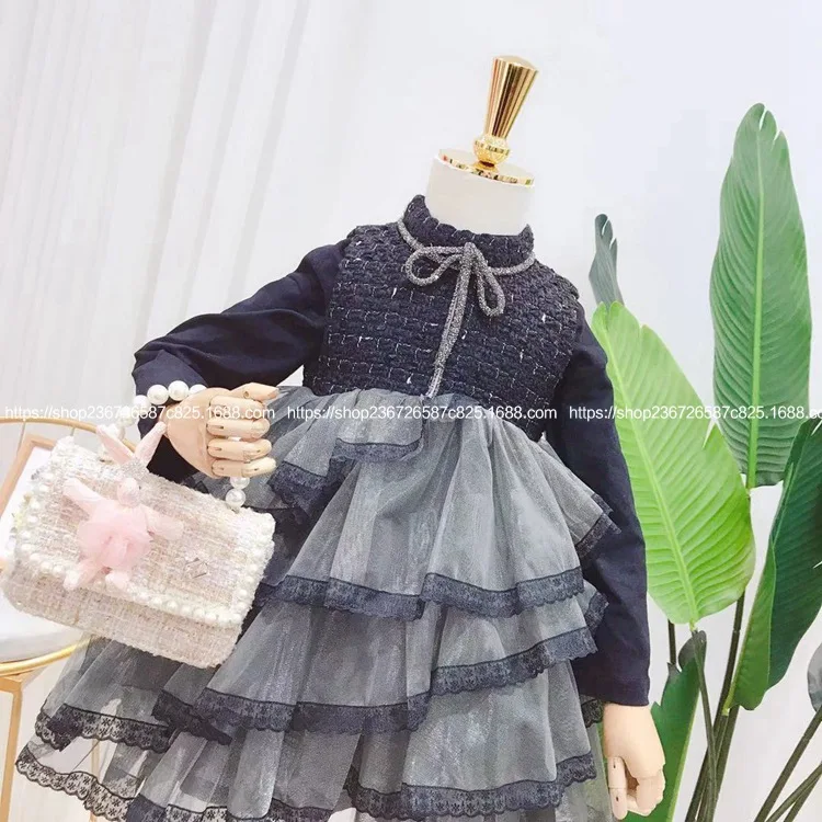 Новинка 2019 года сезон осень корейский стиль Лидер продаж платье-майка из твида с