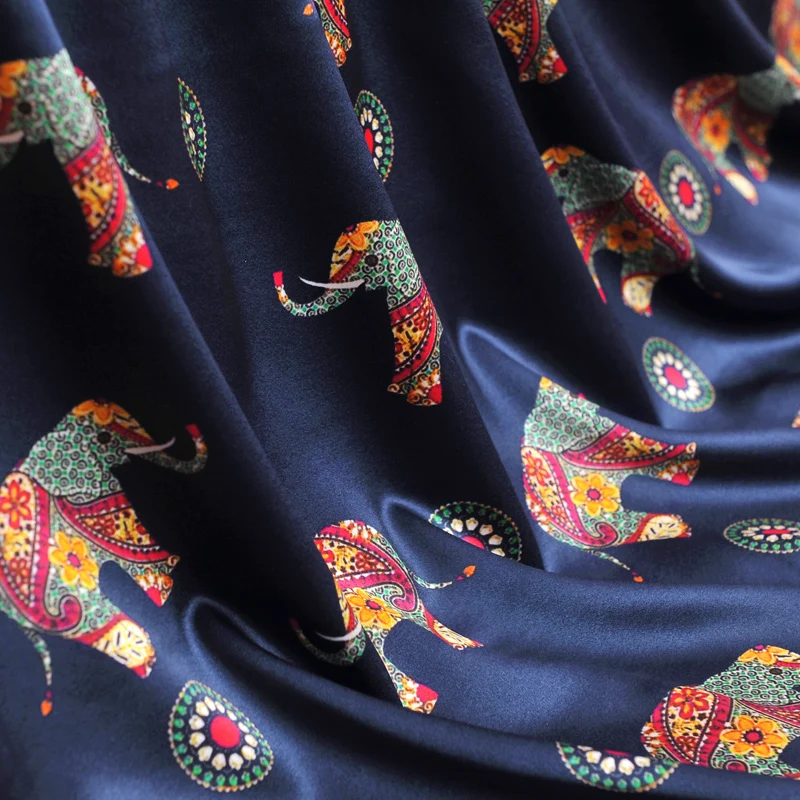 135 см широкая шелковая ткань сатин-стрейч МЕТР 19 мм цифровой струйный Шелковый