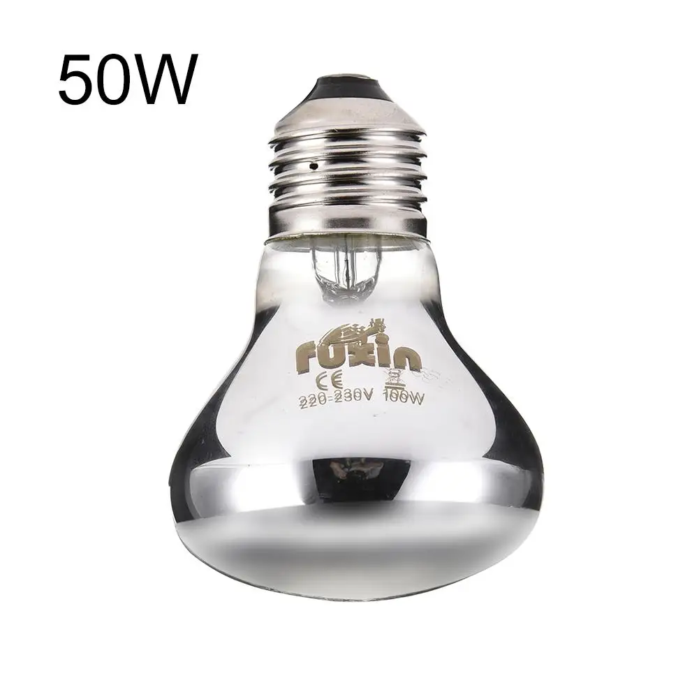 White 50W 25 Вт/50 Вт/75 Вт/100 Вт E27 дальняя инфракрасная керамическая ПЭТ нагревательная лампа Ящерица Черепаха Паук рептилий коробка нагреватель Подогреватель тепла лампа Брудер - Цвет: White 50W