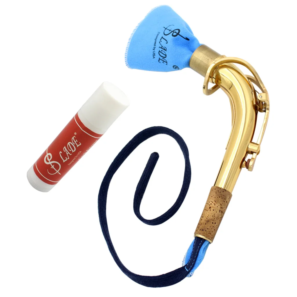

Replacement Parts Saxophone Bend Neck & Cleaning Cloth & Cork Grease for Sax Maintenance