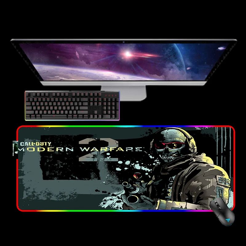 

LED Rgb Call of Duty Warzone Mouse Carpet Desk Mat Big Mousepad Gamer Accessories Computer Peripherals Office Mausepad Mouse Pad