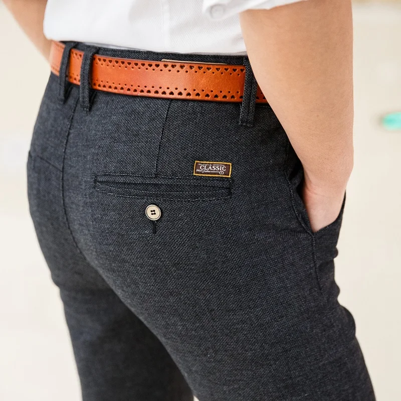 Фото 2020 Новые Классические Стильные мужские повседневные брюки деловые модные черные