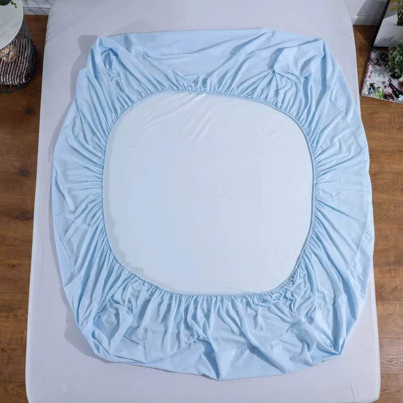 

waterproof elastic Fitted Sheet soft bed linen Cotton bedding set mattress Protector bedspread bed sheets on elastic band