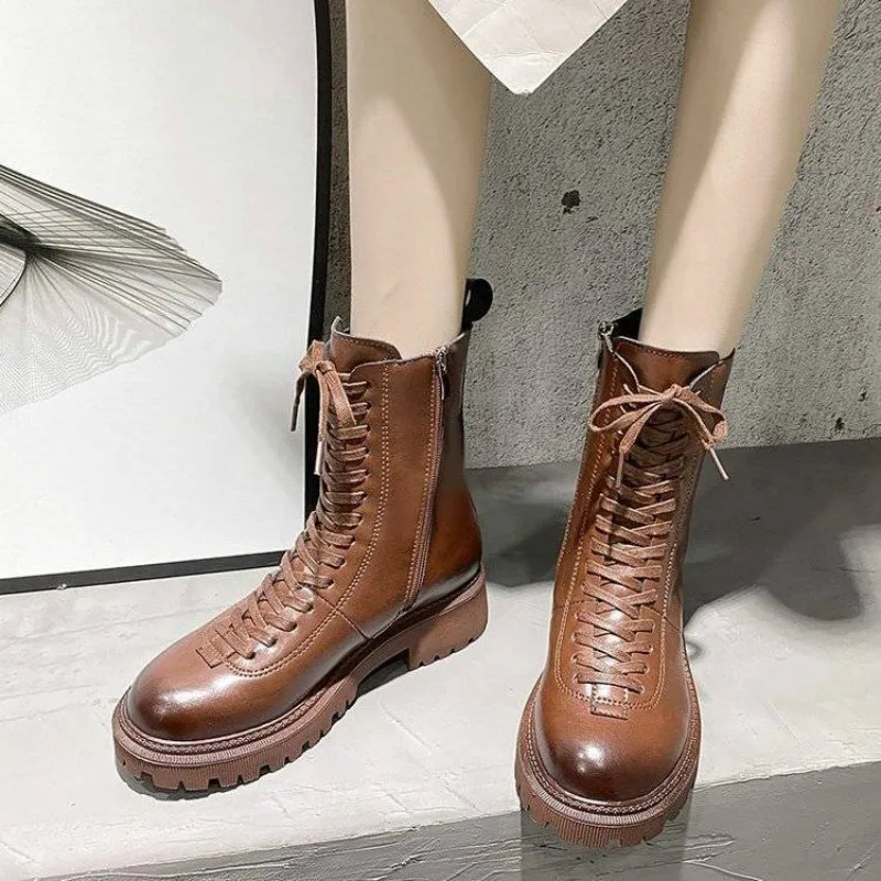 Martin Boots Women's 2020 Winter New Plus Velvet All-match Thick-soled Women's Shoes Thick Heel British Style Short Women Boots