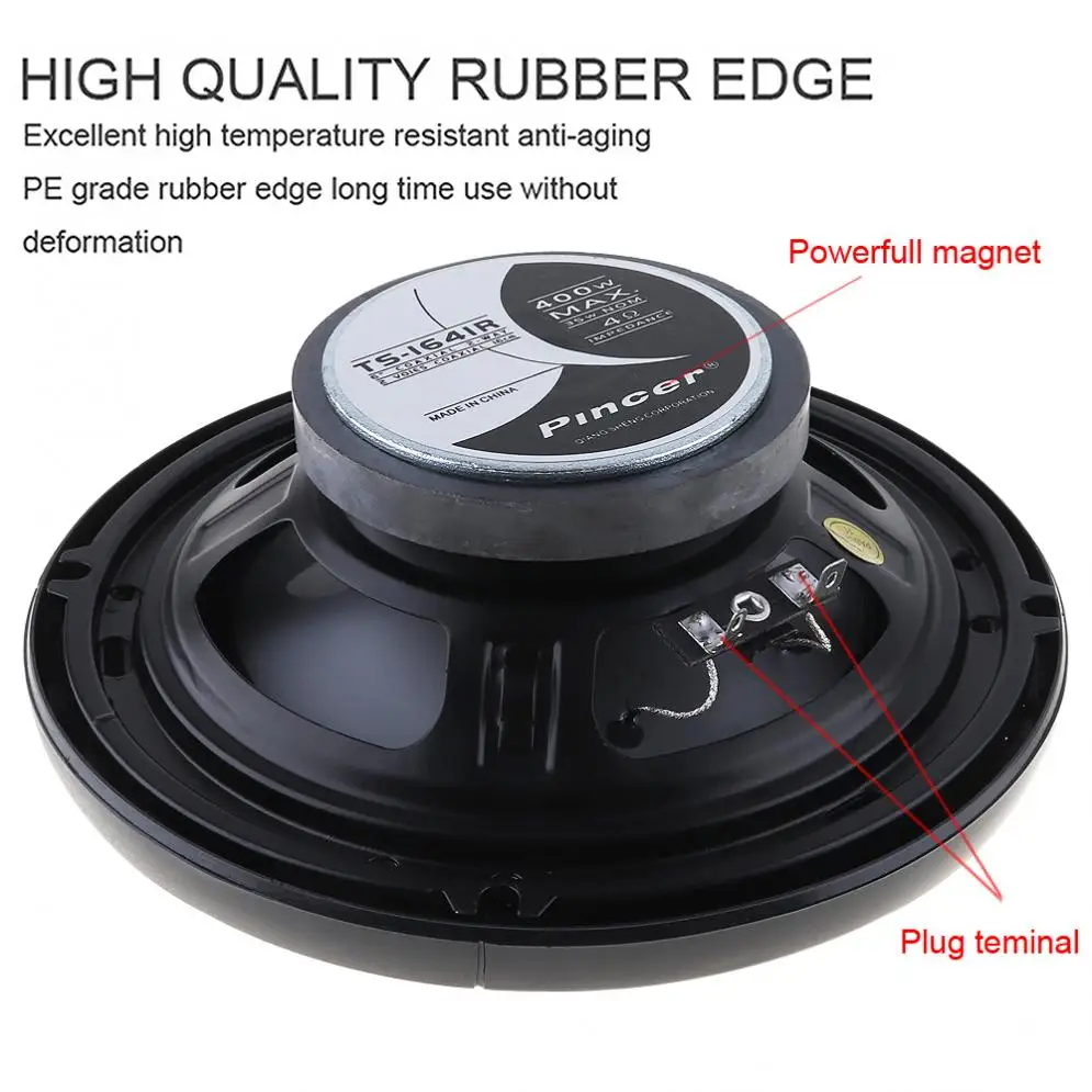 2 шт. 6-дюймовые 4-омные 160 мм 400 Вт Max 2-сторонние коаксиальные автомобильные