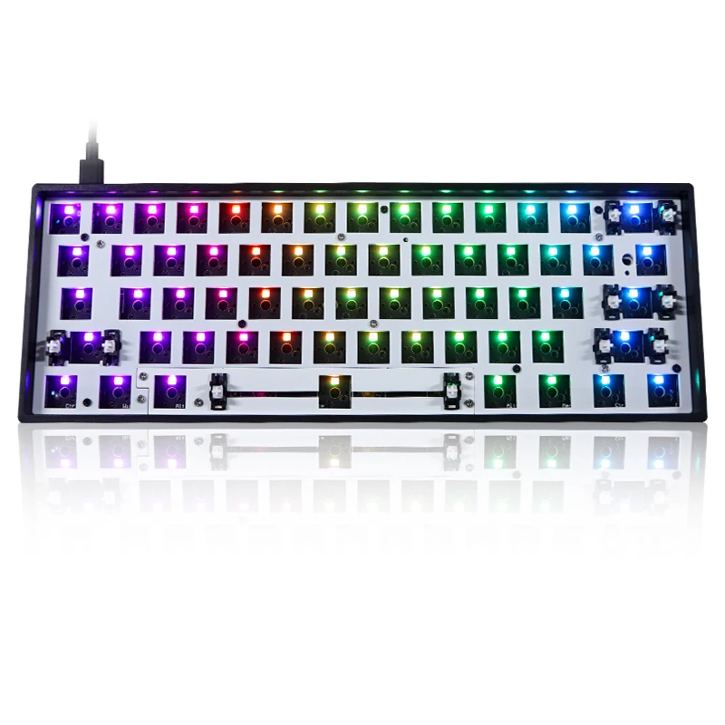 Programável com Fio Barra de Espaço Quente Swap Bluetooth Dividir Cereja mx Interruptores Teclado Mecânico Faça Você Mesmo Kit Gk61 Gk61x Gk61xs Rgb
