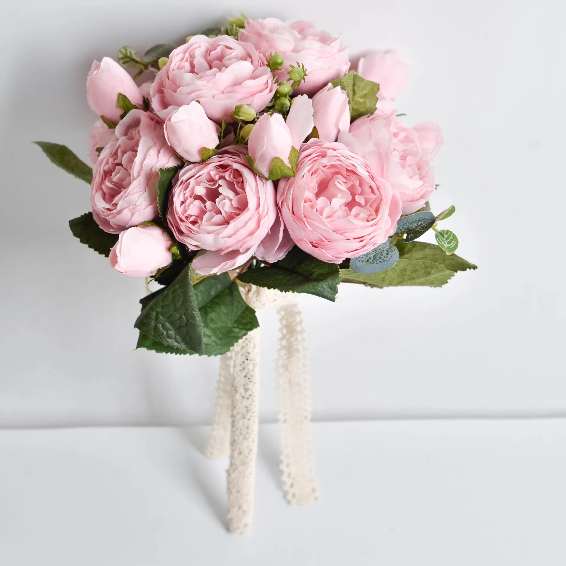 Свадебные цветы, свадебные букеты Ramos De Novia, искусственные, 11,8 дюймов, 0,2 кг, тканевые цветы,, свадебные аксессуары - Цвет: Зеленый