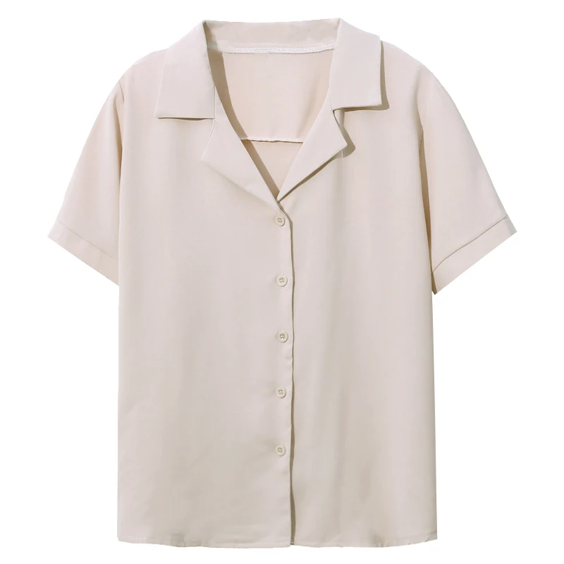

Gentle Style Elegant Short-Sleeved Shirt for Women 2021 Summer New Korean Style Student Loose Single-Breasted Shirt Top