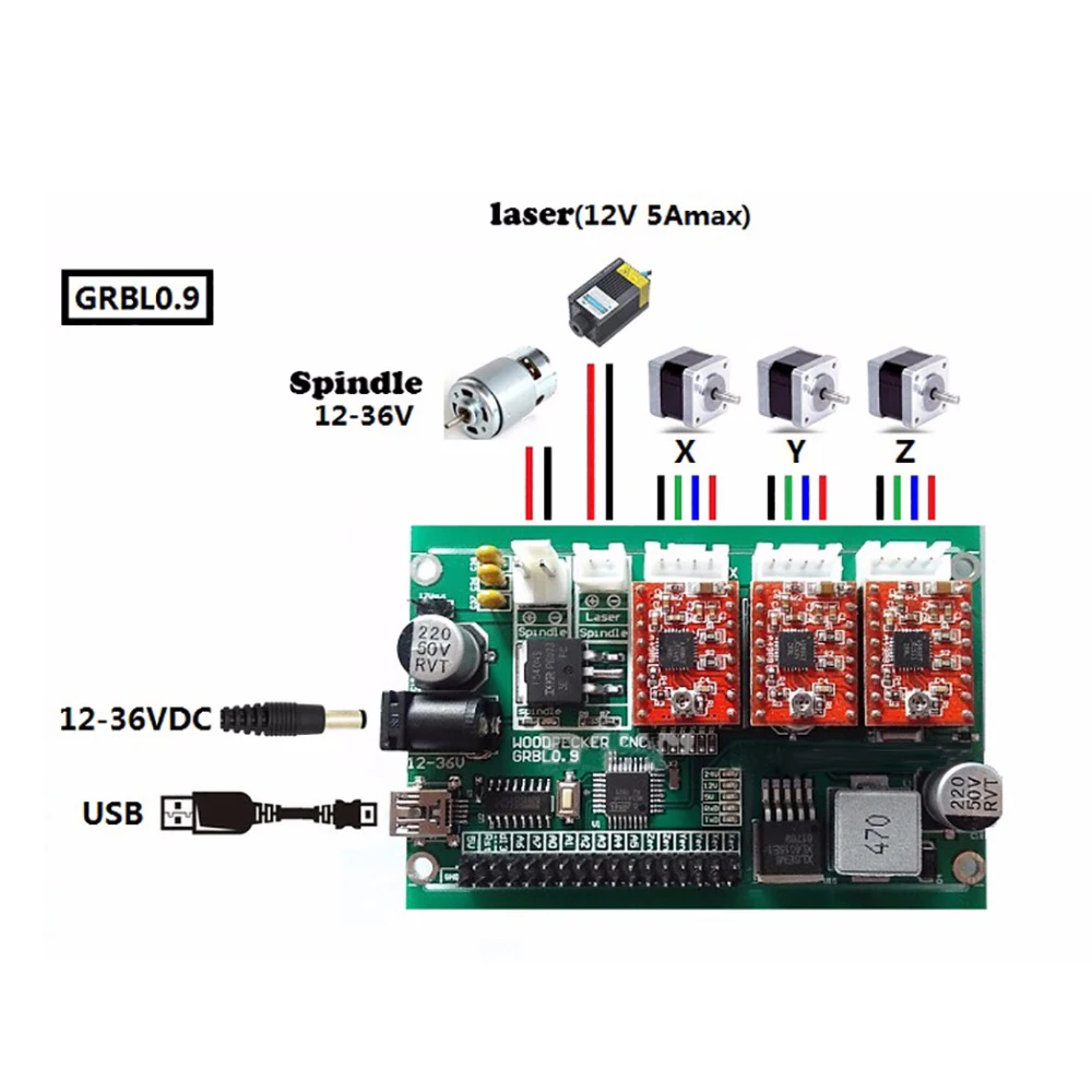 1610 мини CNC машина + 5500 МВт лазер 3 оси PCB фрезерный станок резьба по дереву