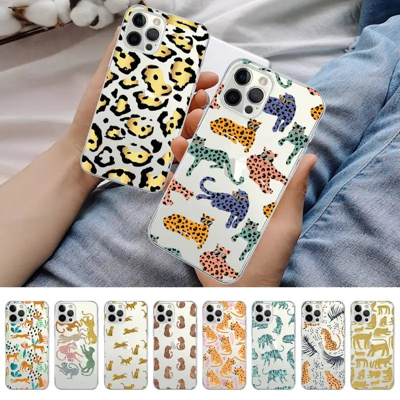 

Luxury brand leopard print Phone Case for iPhone 11 12 13 mini pro XS MAX 8 7 6 6S Plus X 5S SE 2020 XR case
