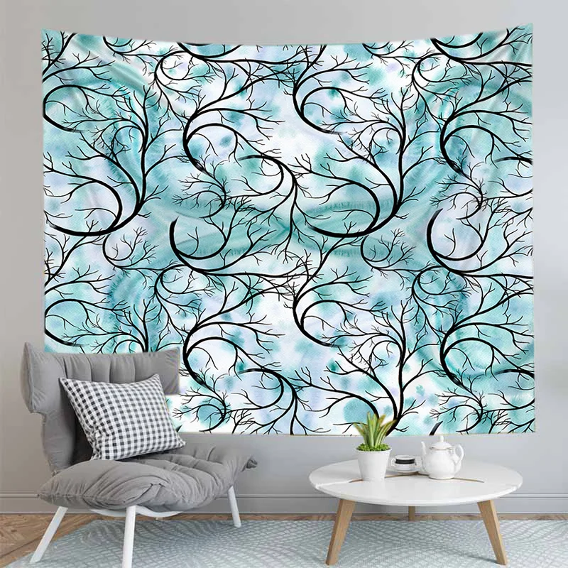 Психоделическое мультяшное одеяло индийские гобелены листья настенная