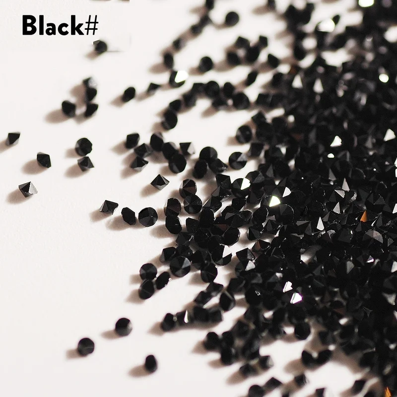 Black 1440 шт./пакет мульти-Размеры Стекло ногтей Стразы для украшения для ногтей Кристаллы перегородка смешанные Размеры стразы комплект - Цвет: Black