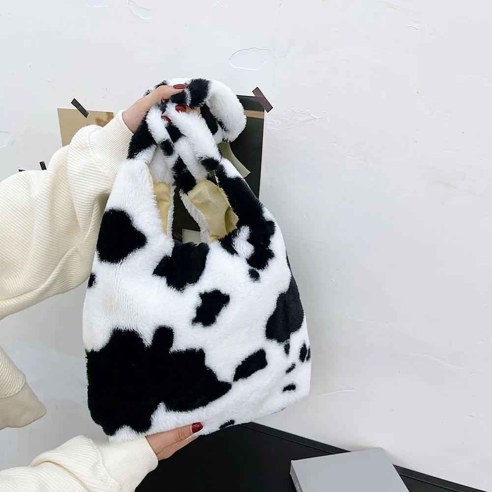

Women Plush Shoulder Bag New Soft Plush Shoulder Bags Large Capacity Shopping Bags Female Student Simple Shopping Handbag 2022