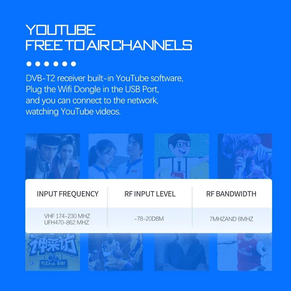 Ресивер спутникового цифрового ТВ DVB T2 10 битный декодер H.265/HEVC для Италии