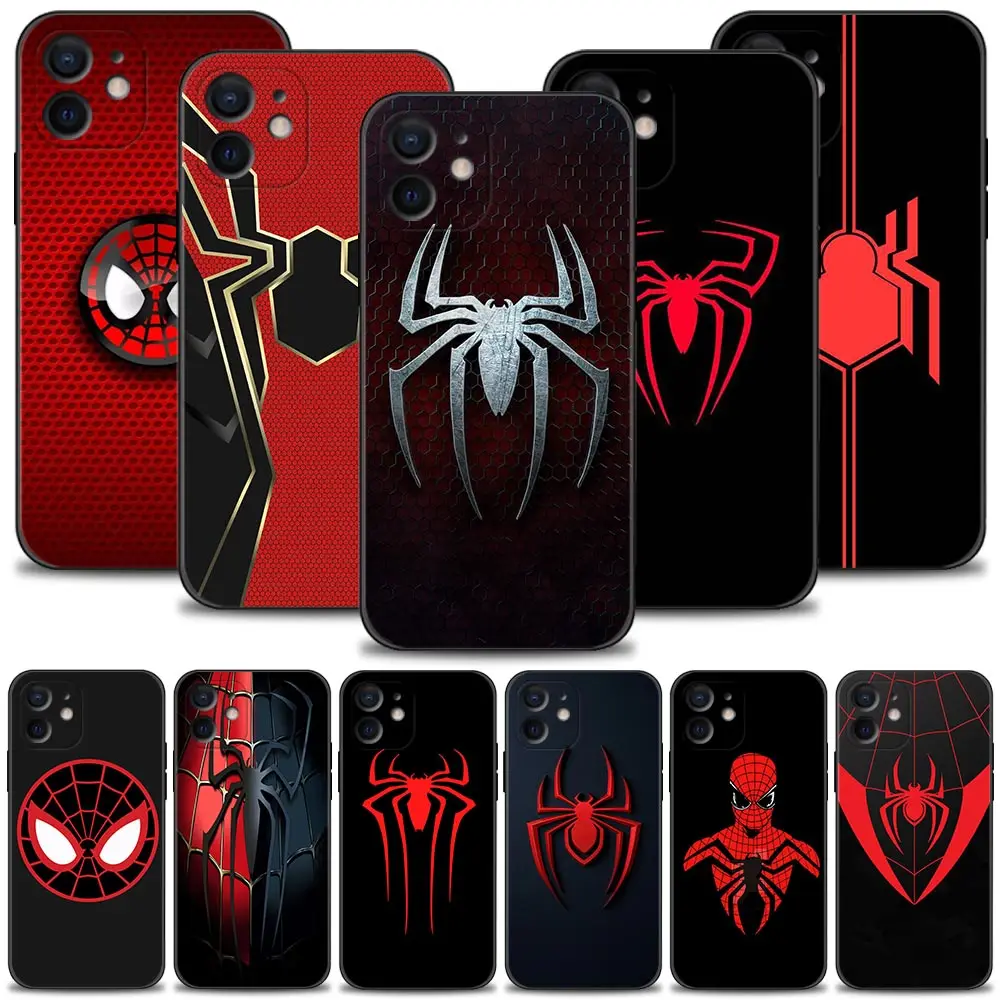 Silicone Phone Case For iPhone 13 12 11 Pro Max Mini XS X XR 7 8 6 6S
Plus Thin Soft Cover Shell Marvel superior spider-man logo