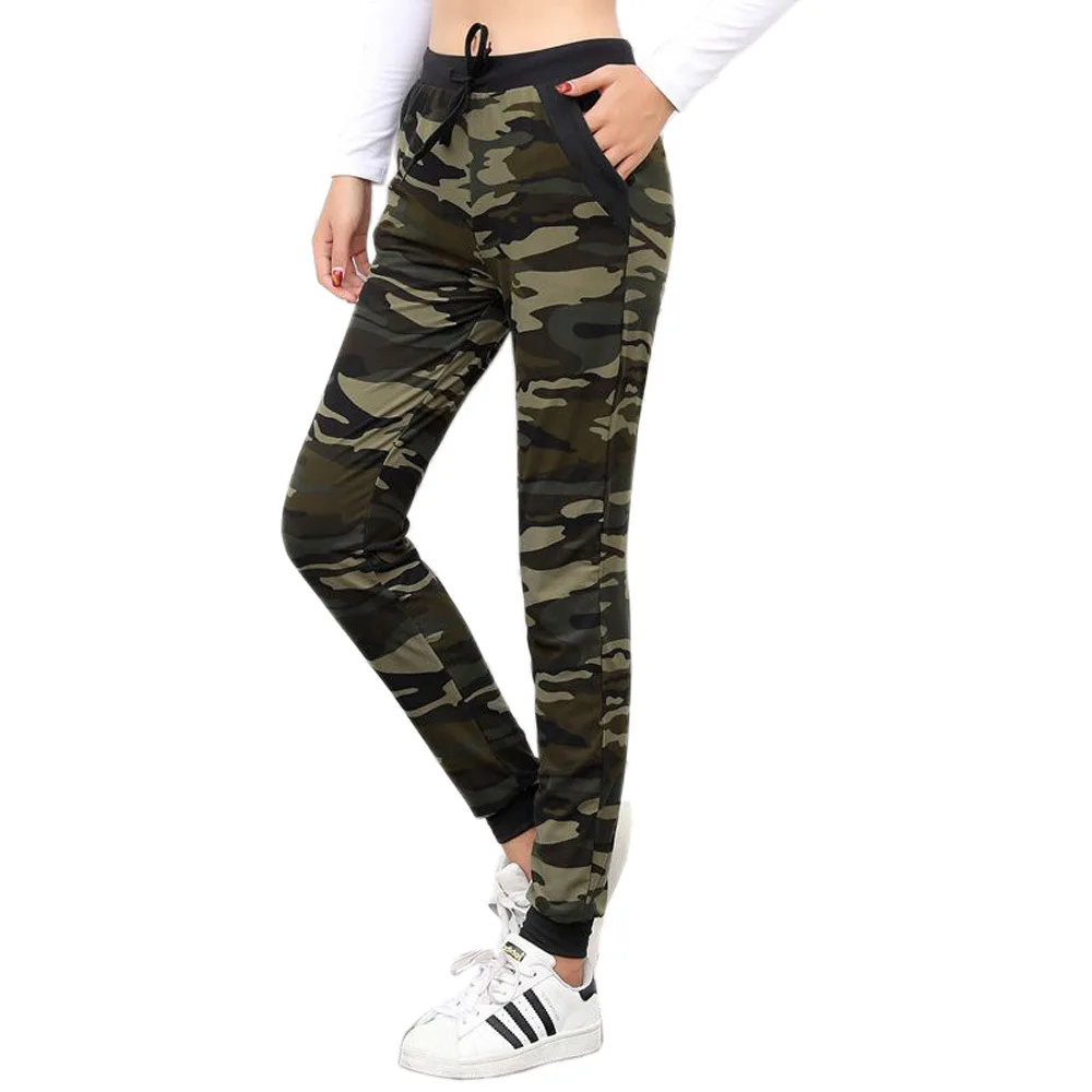 

2020 Spring New Boutique Women's European and American Fashion Casual Self-cultivation Wild Stretch Pencil Camouflage Pants