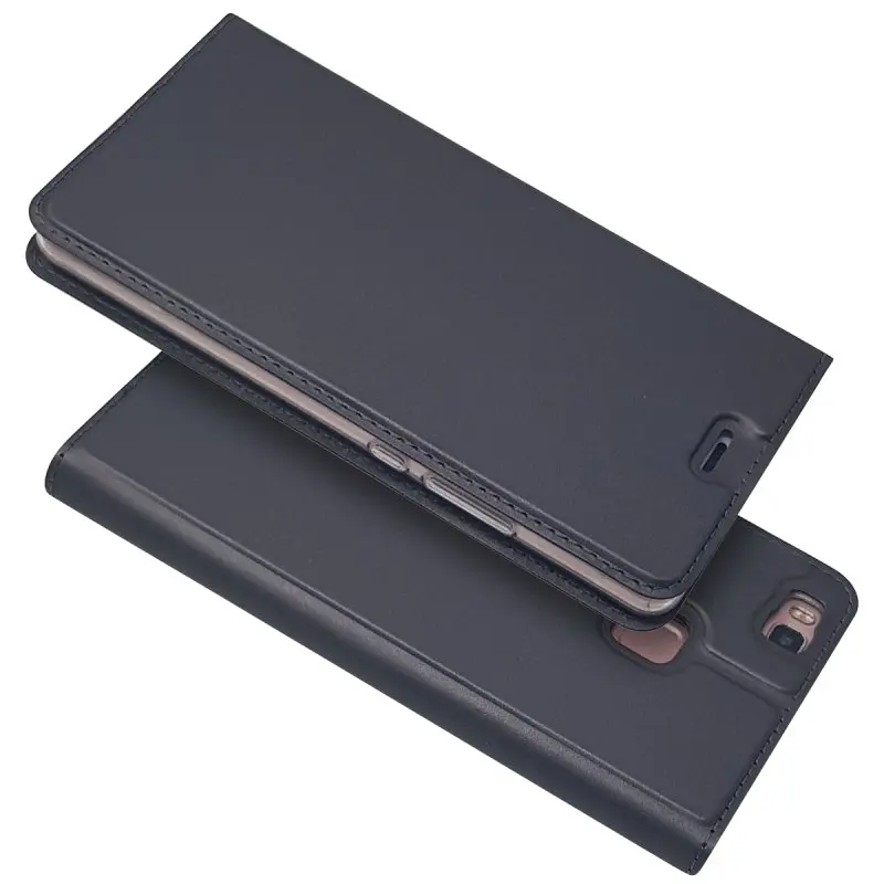 Чехол для телефона huawei P9 Lite Магнитный кожаный откидной Чехол Coque p10 plus p9lite mini p8lite p20 lite p30 pro кошелек - Цвет: dark grey