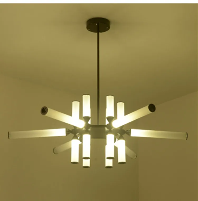 

Creative Post-modern Dining Room Chandelier Glass Tubes Minimalist Nordic Lights LED Designer Light Fixtures