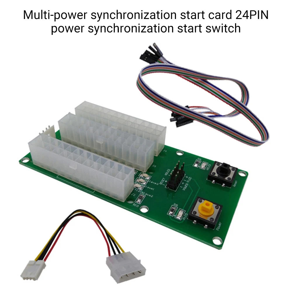 

Dual and Three Power Supply Starter Board Synchronous 4PIN IDE 24PIN Cable with Switch Extender Cable Card For BTC Miner Mining
