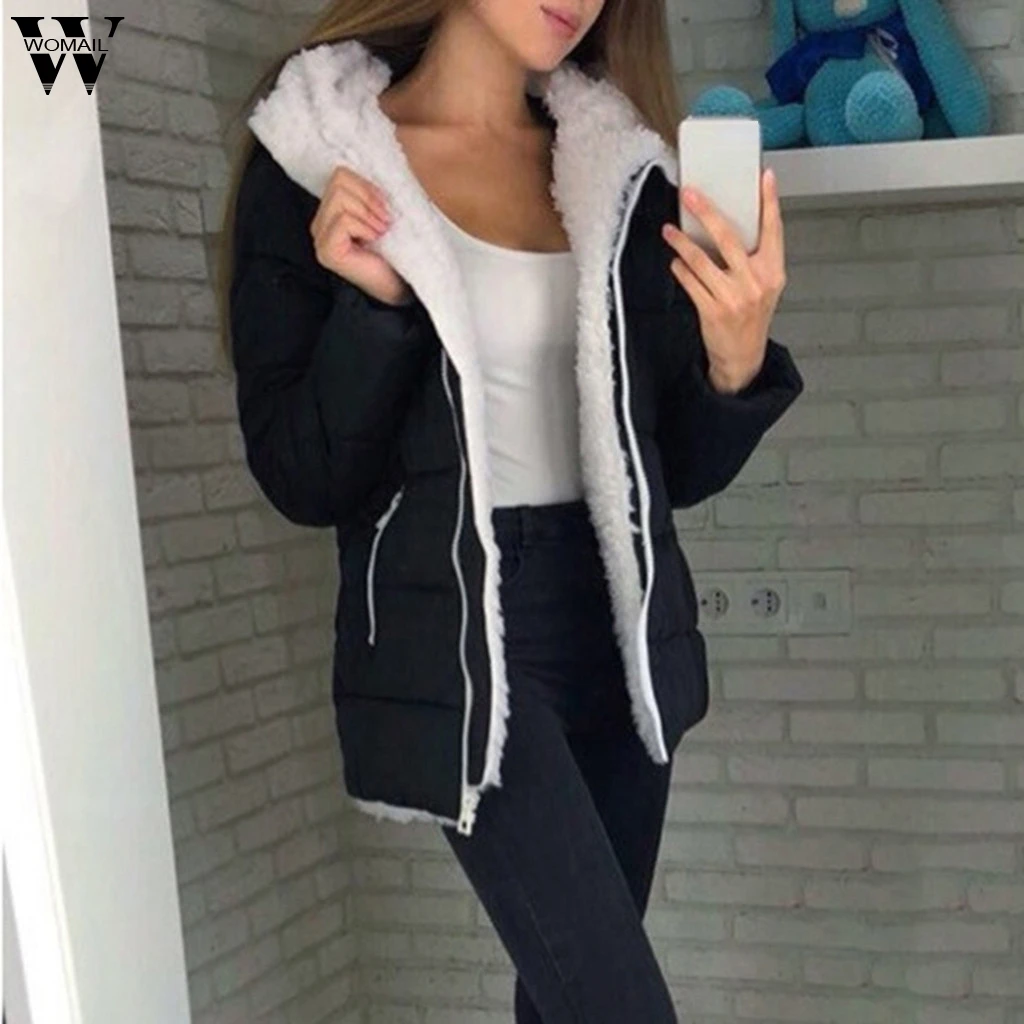 Womail женские пальто, модные женские зимние Утепленные Пальто с длинным рукавом, теплая куртка, верхняя одежда, пальто на молнии, Женское пальто, S-5XL
