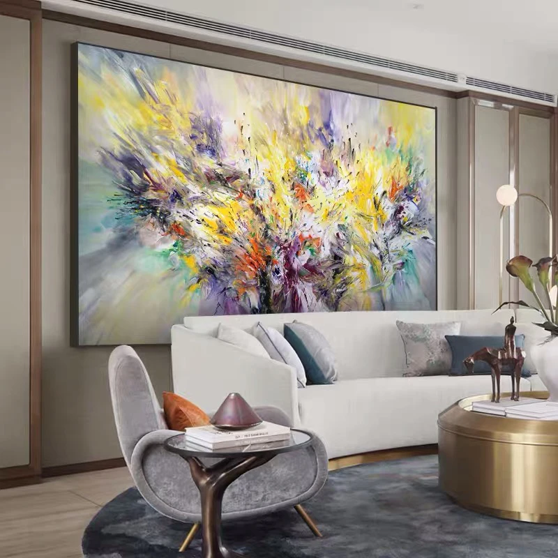 Goede 100% Hand Geschilderd Abstract Flower Art Olieverfschilderij Wall Art Frameloze Foto Decoratie Voor Live Kamer Home Decor Gift