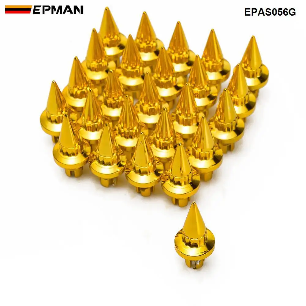 Золотой EPMAN-25 шт./лот пластиковые шипы колеса заклепки подходит AH Ds серии колеса Крышка колесных дисков губы винт болт шины EPAS056G - Название цвета: Золотой