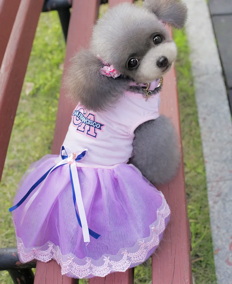 Платье для щенков Жемчужное цветочное украшение платье собак свадебные платья