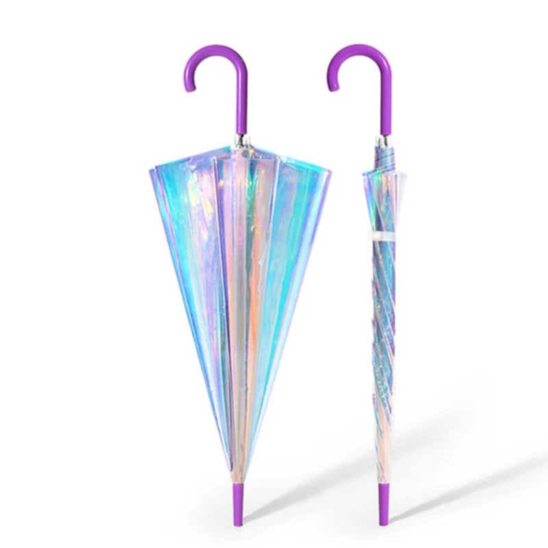 Модный прозрачный зонт с лазерной радужной оболочкой мисс Аполлон