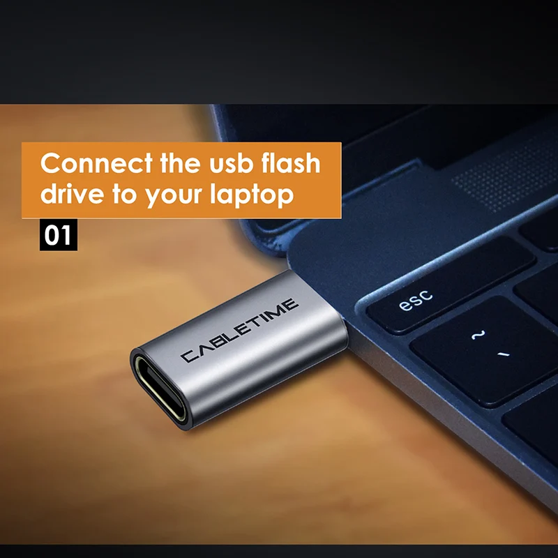 CABLETIME USB OTG адаптер Type C к 3 0 Thunderbolt кабель для Macbook Pro Samsung S9 C013|Переходники и