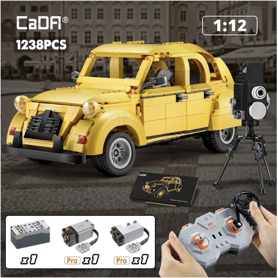 

Cada High-Tech Bricks 1:24 Car Model Builing Blocks MOC Classics Citroen 2CV License Creative Assembly Construction Toys Entry