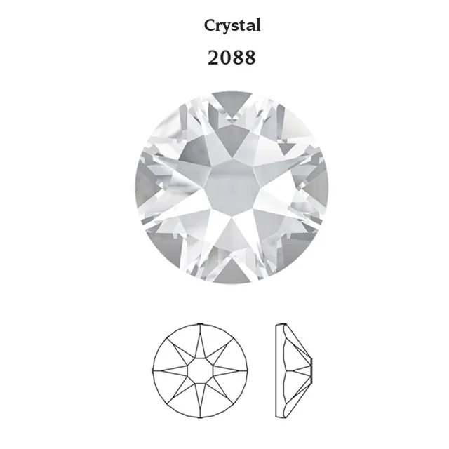 YANRUO, новинка 2088, горячая фиксация, стразы, горячая фиксация, железо, стразы, 8, большие, 8, маленькие, сделай сам, плоские с оборота стеклянные камни для одежды - Цвет: Crystal